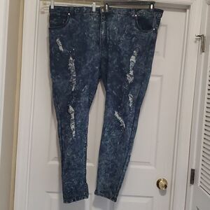 Lucky Diamond woman 34 blue washed distressed Jeans